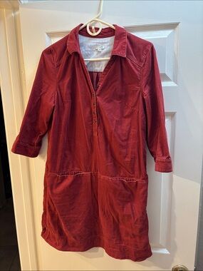 Anthro Red corduroy dress